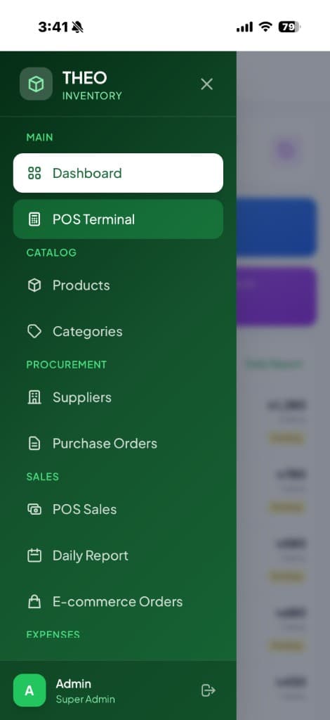 THEO Clothing admin app — Modules